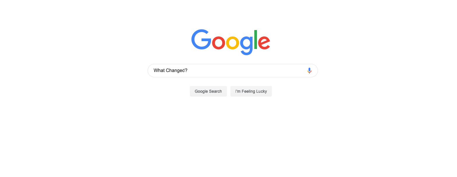 Google Search Image Example - Search Term: What's Changed?