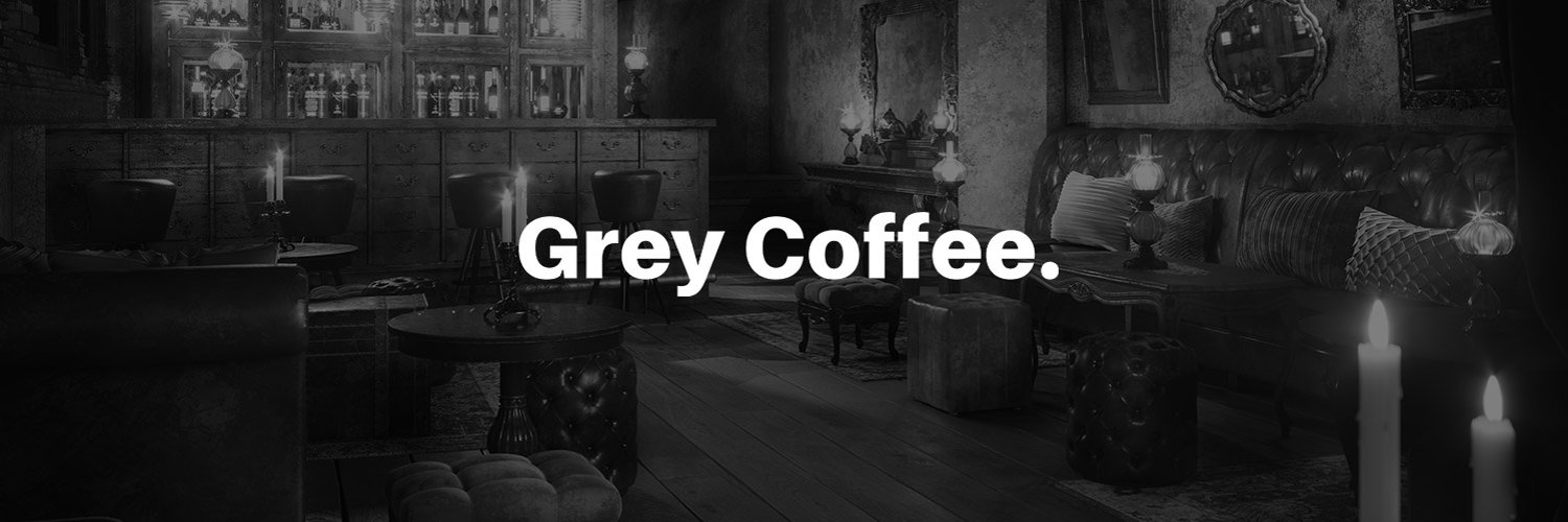 Grey Coffee Black and White Banner Visual