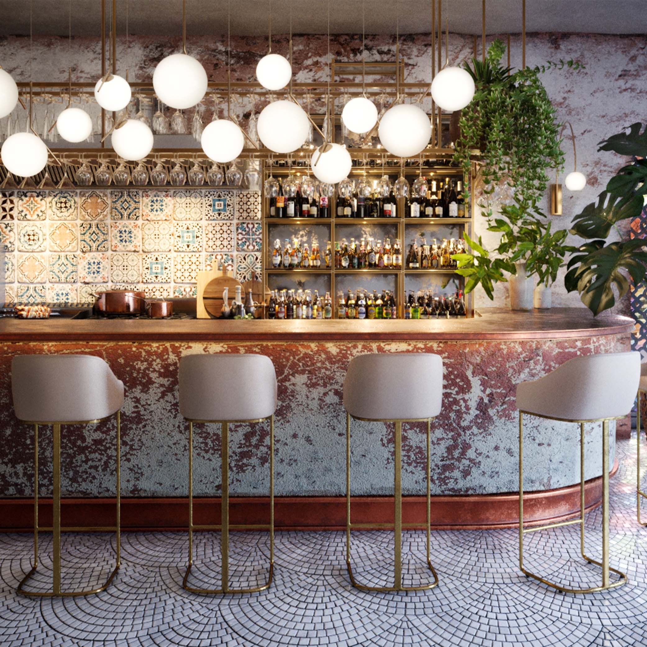 Restaurant Bar Design: Pistachio Bar Visual